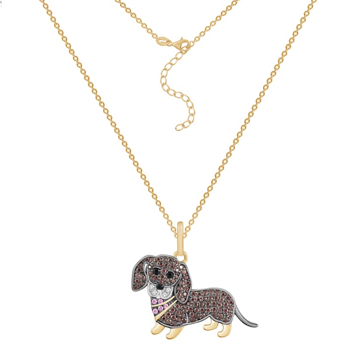 Oak Sausage Dog in Jumper Necklace - Sterling Silver Chain | The British  Craft House