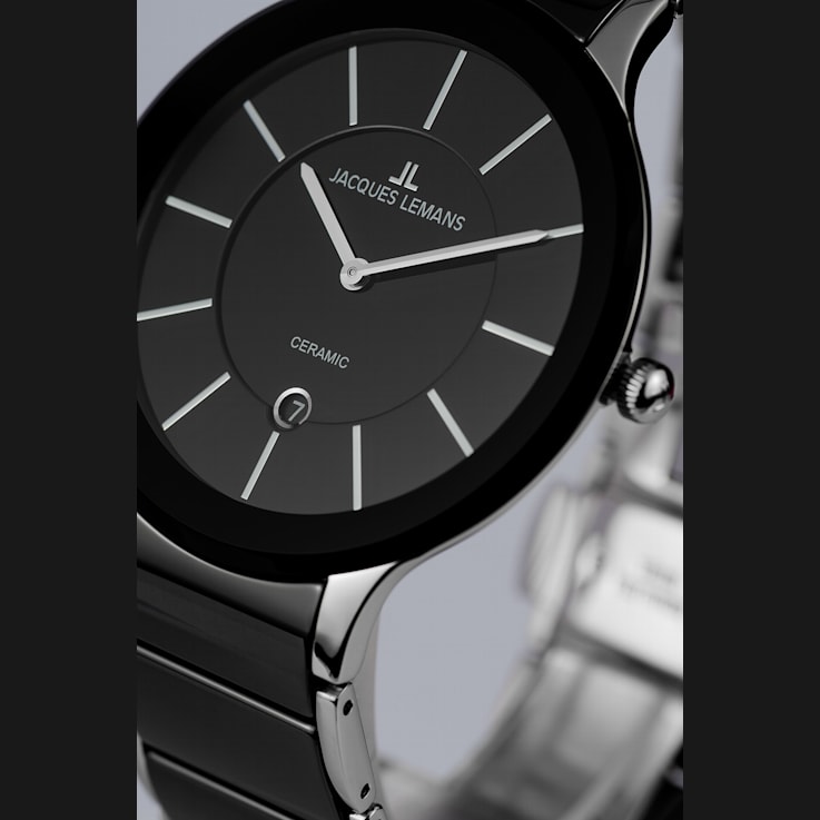 JACQUES LEMANS Dublin Unisex Watch with High Tech Ceramic Strap