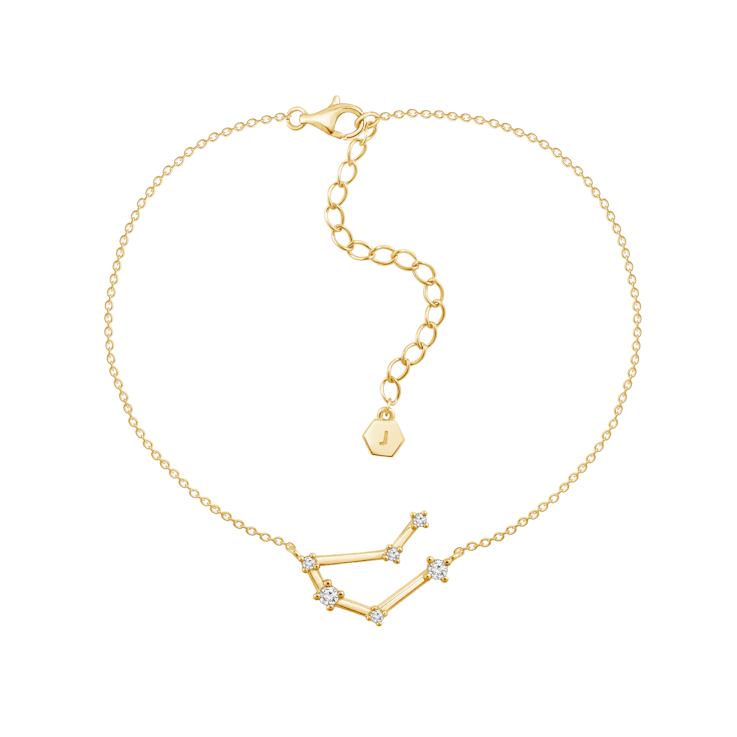 J'ADMIRE 14K Gold Over Sterling Silver Zodiac Anklet for Women