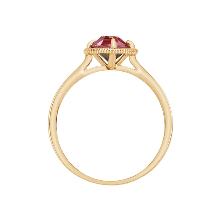 J'ADMIRE 10K Gold Crystal Tourmaline Simulant Solitaire Ring