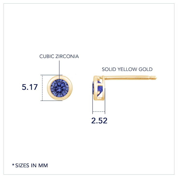 LUXGEM 10K Yellow Gold Solitaire December Birthstone