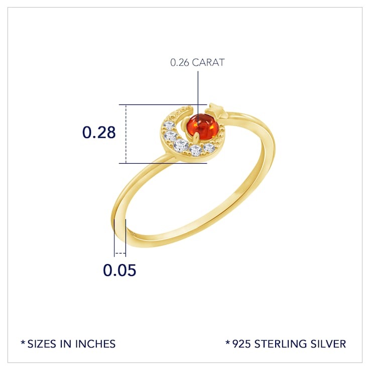J'ADMIRE 14K Yellow Gold Over Sterling Silver Sun Ring