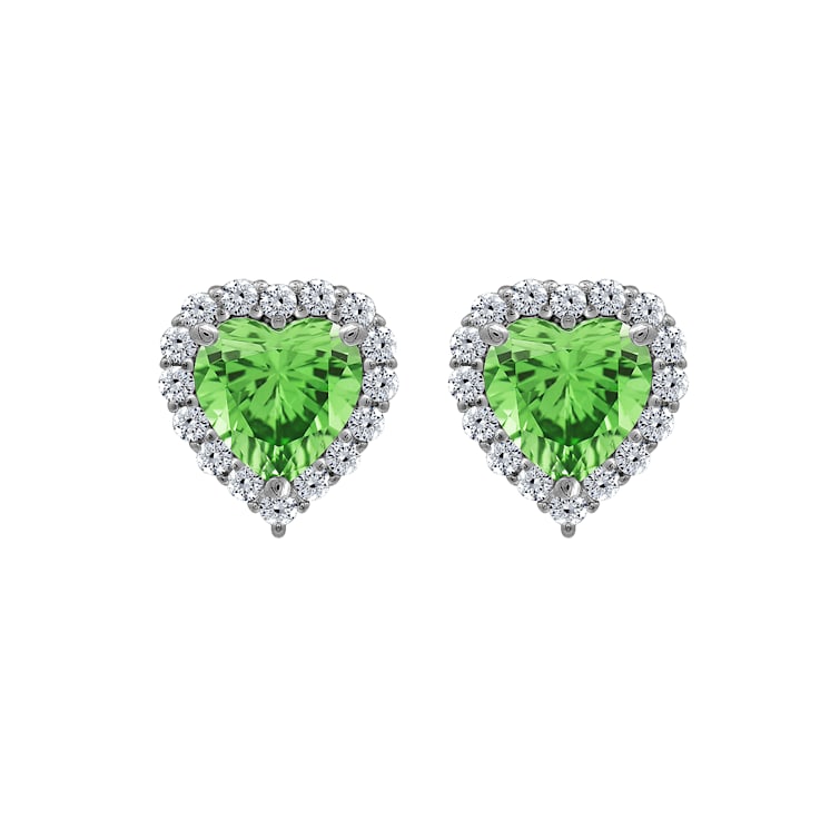 J'ADMIRE Heart Shaped Birthstone Stud Earrings