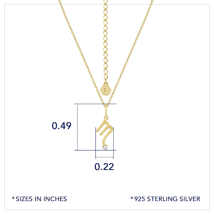 J'ADMIRE 14K Yellow Gold Over Sterling Silver Scorpio Zodiac Pendant Necklace