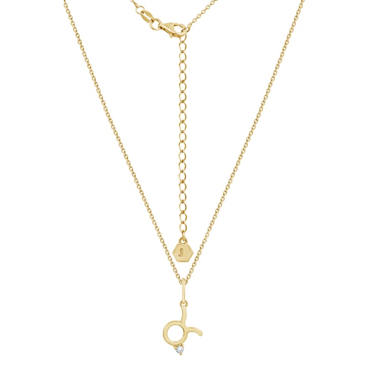 J'ADMIRE 14K Yellow Gold Over Sterling Silver Taurus Zodiac Pendant Necklace