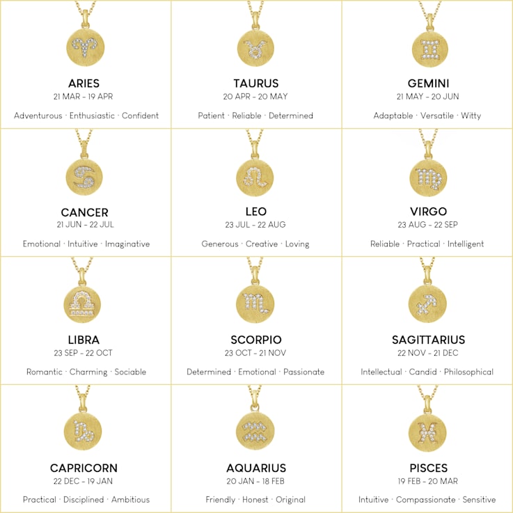 J'ADMIRE 14K Yellow Gold Over Sterling Silver Vintage Aquarius Zodiac
Sign Pendant Necklace