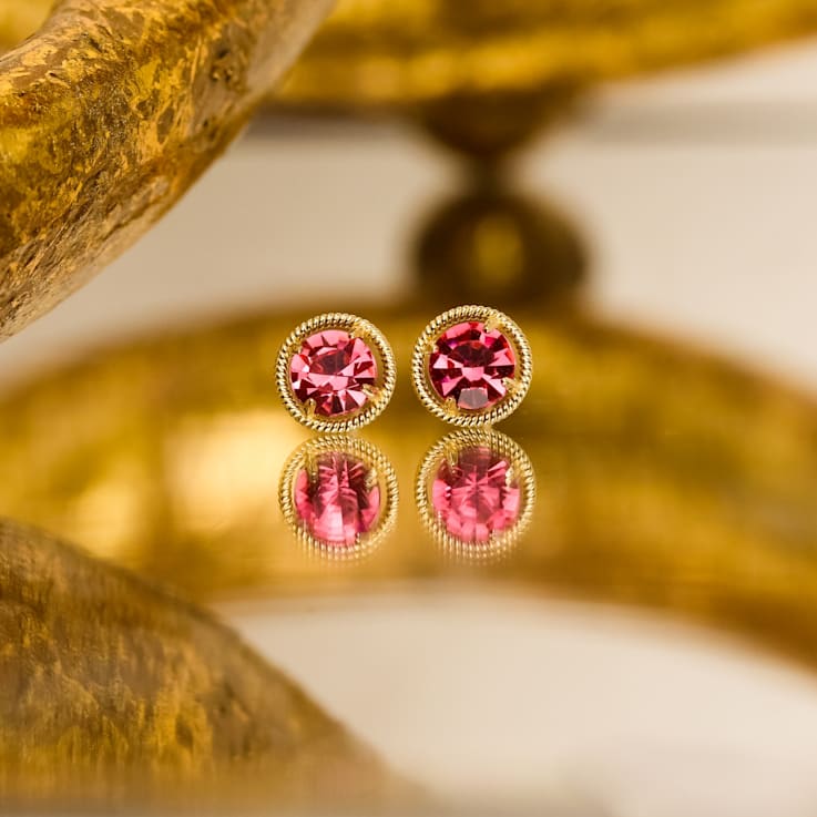 J'ADMIRE 10K Gold Birthstone Solitaire Stud Earrings