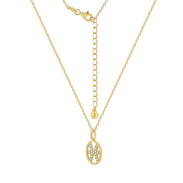 J'ADMIRE Sterling Silver Oval Zodiac Pendant Necklace