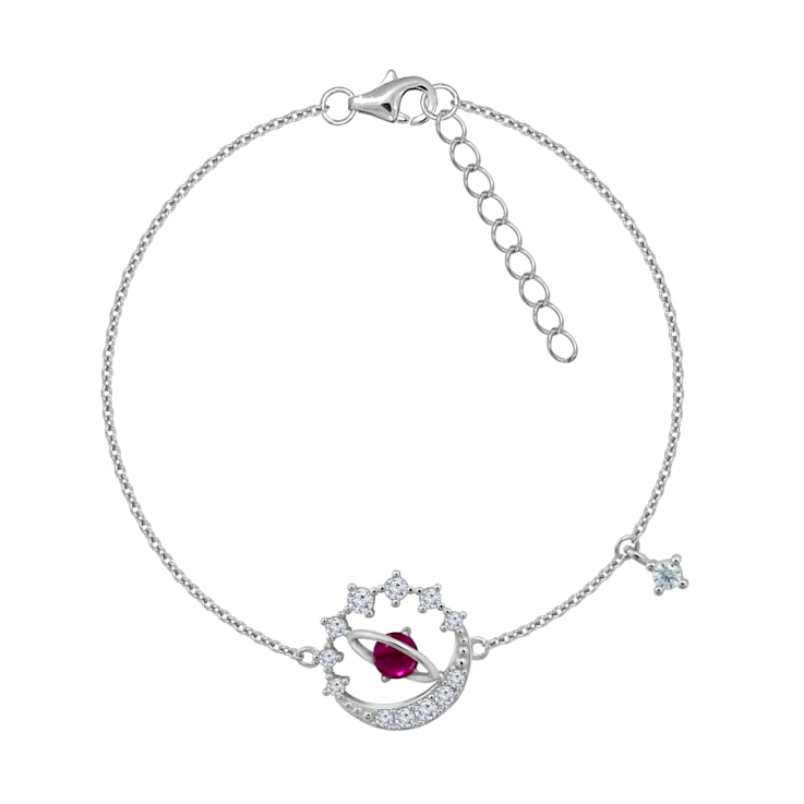 J'ADMIRE Platinum Over Sterling Silver Saturn Bracelet