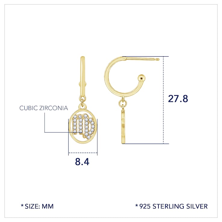 J'ADMIRE Sterling Silver Zodiac Drop Earrings