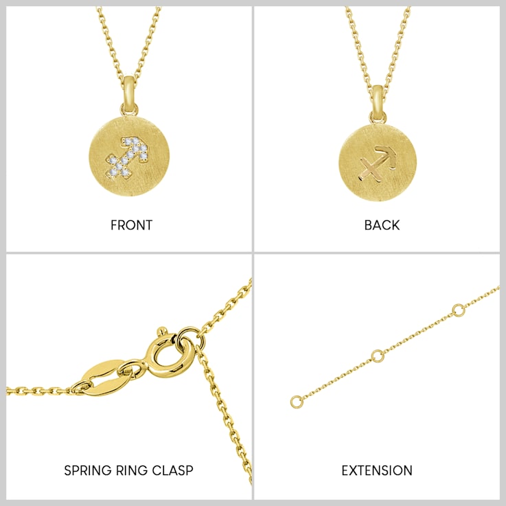 J'ADMIRE 14K Yellow Gold Over Sterling Silver Vintage Sagittarius Zodiac
Sign Pendant Necklace