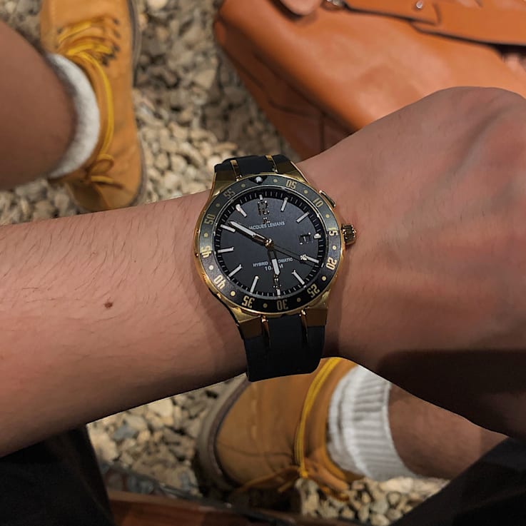 JACQUES LEMANS Hybromatic Men's Watch with Silicone Strap