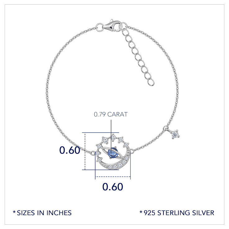 J'ADMIRE Platinum Over Sterling Silver Uranus Bracelet