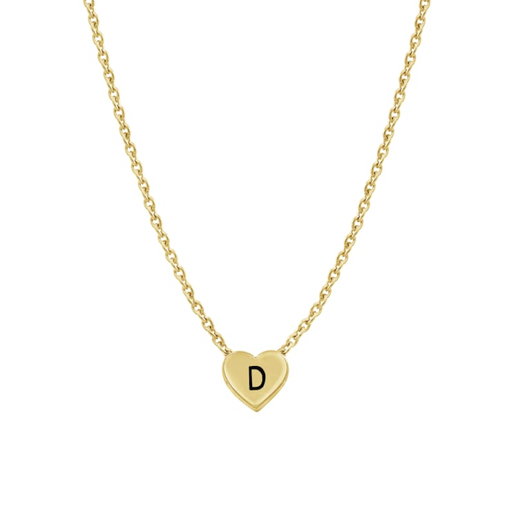 J'ADMIRE 14K Yellow Gold Over Sterling Silver Simple Initial Pendant Necklace
