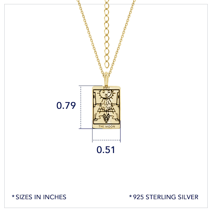 J'ADMIRE 14K Yellow Gold Over Sterling Silver Tarot Card The Moon
Pendant Necklace