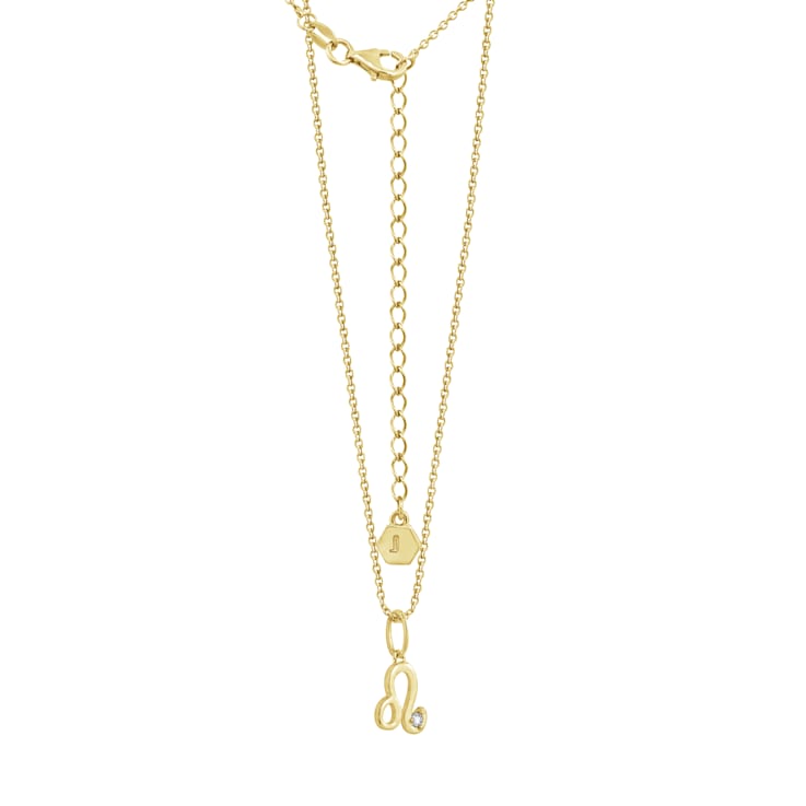 J'ADMIRE 14K Yellow Gold Over Sterling Silver Leo Zodiac Pendant Necklace
