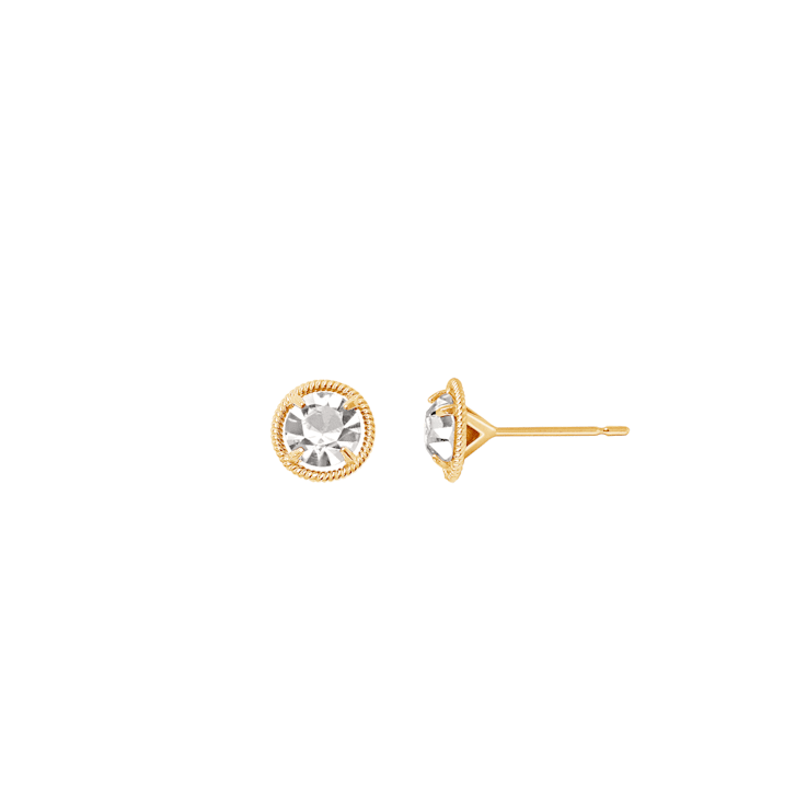 J'ADMIRE 10K Gold Birthstone Solitaire Stud Earrings