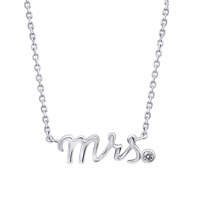 J'ADMIRE Platinum 950 Over Sterling Silver Mrs. Pendant Necklace