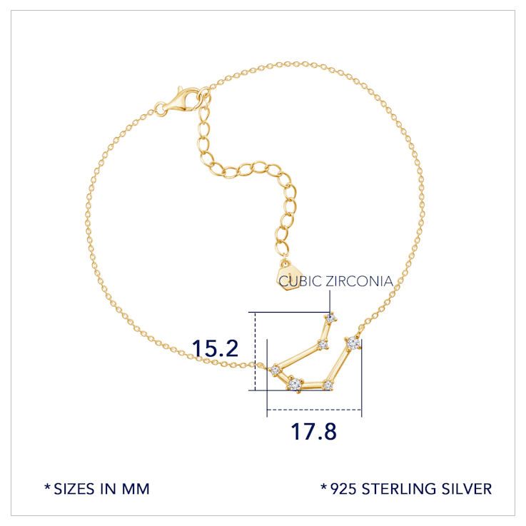 J'ADMIRE 14K Gold Over Sterling Silver Zodiac Anklet for Women