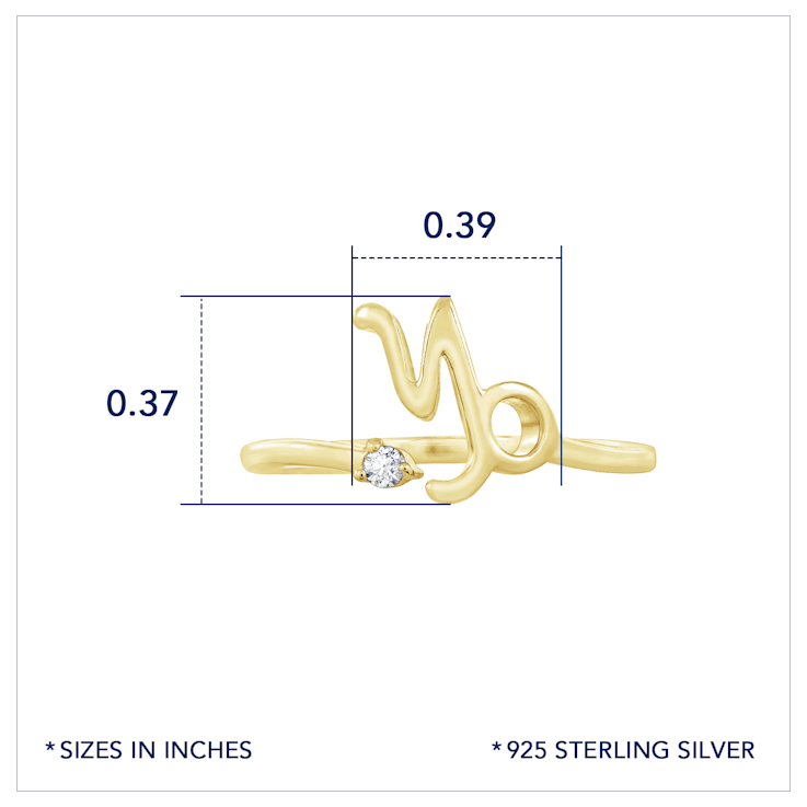 J'ADMIRE 14K Yellow Gold Over Sterling Silver Capricorn Horoscope Ring