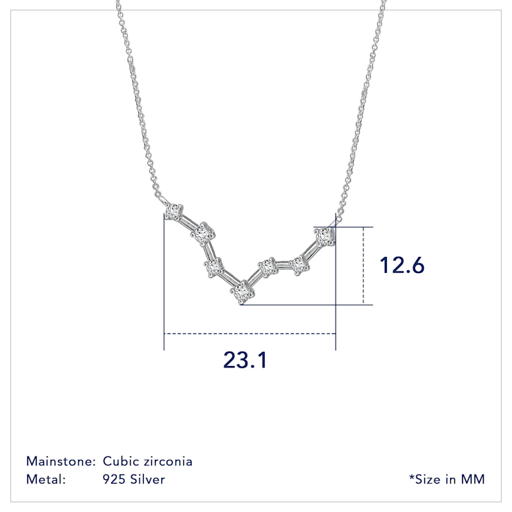 J'ADMIRE Pisces Zodiac Constellation Platinum 950 Over Sterling Silver
Pendant Necklace