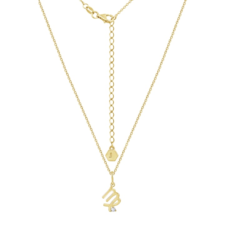 J'ADMIRE 14K Yellow Gold Over Sterling Silver Virgo Zodiac Pendant Necklace