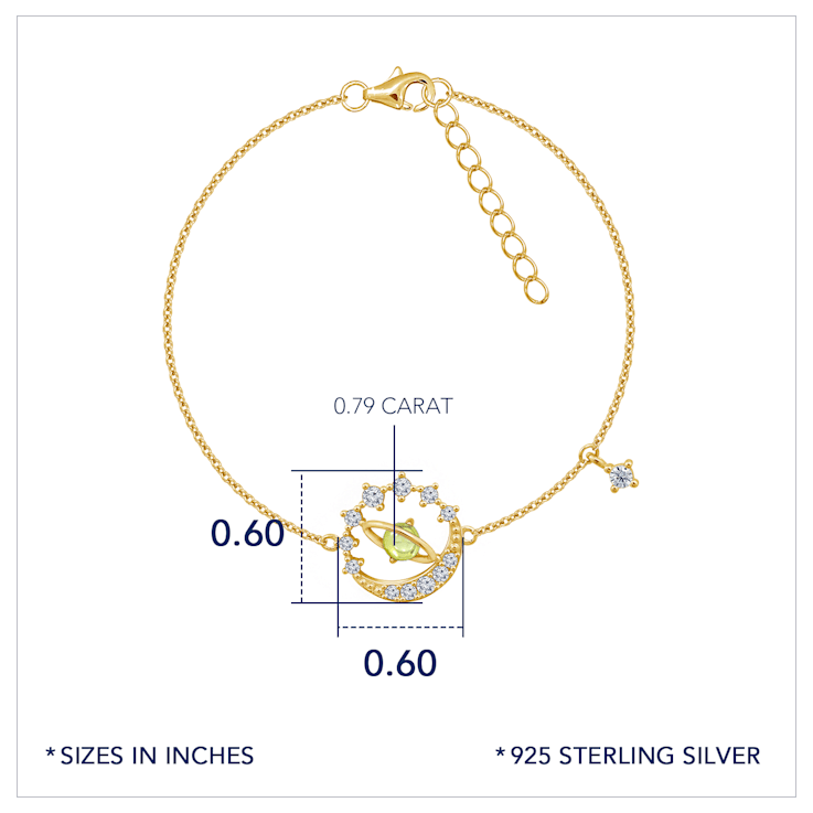 J'ADMIRE 14K Yellow Gold Over Sterling Silver Moon Bracelet