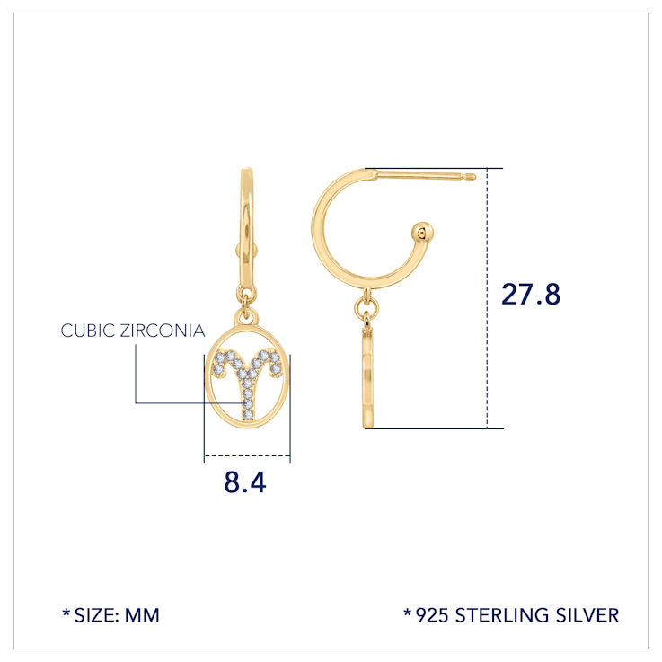 J'ADMIRE Sterling Silver Zodiac Drop Earrings