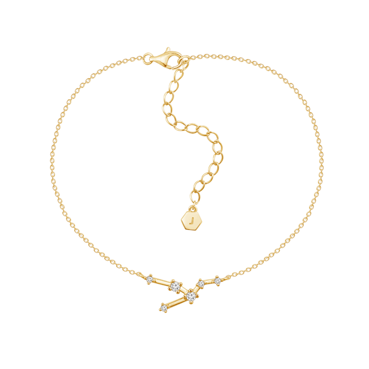 J'ADMIRE 14K Gold Over Sterling Silver Zodiac Anklet for Women