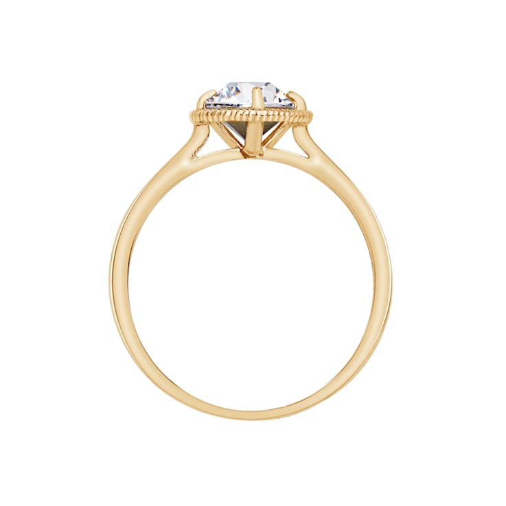 J'ADMIRE 10K Gold Crystal Diamond Simulant Solitaire Ring