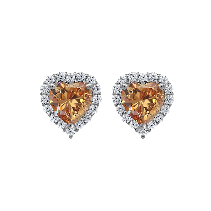 J'ADMIRE Heart Shaped Birthstone Stud Earrings