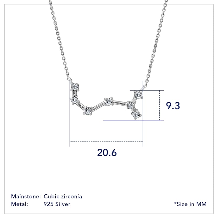 J'ADMIRE Scorpio Zodiac Constellation Platinum 950 Over Sterling Silver
Pendant Necklace