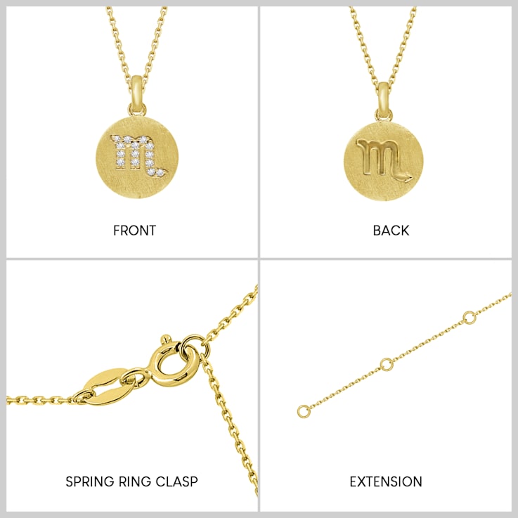 J'ADMIRE 14K Yellow Gold Over Sterling Silver Vintage Scorpio Zodiac
Sign Pendant Necklace