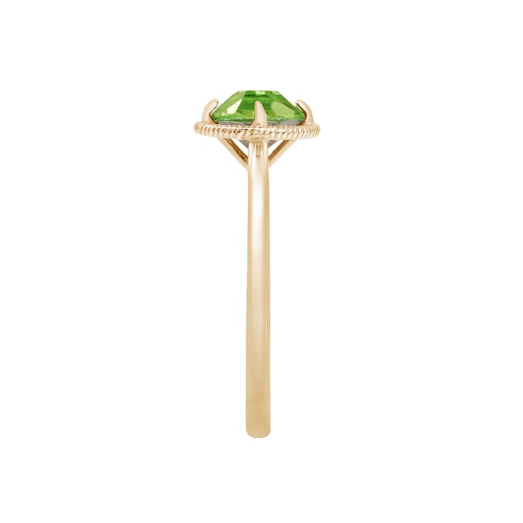 J'ADMIRE 10K Gold Crystal Peridot Simulant Solitaire Ring