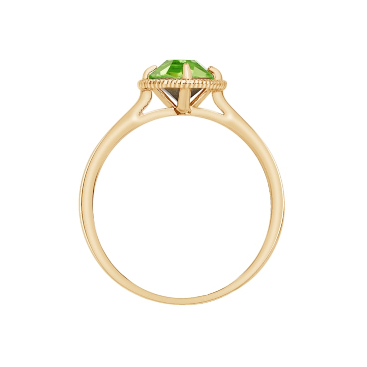 J'ADMIRE 10K Gold Crystal Peridot Simulant Solitaire Ring