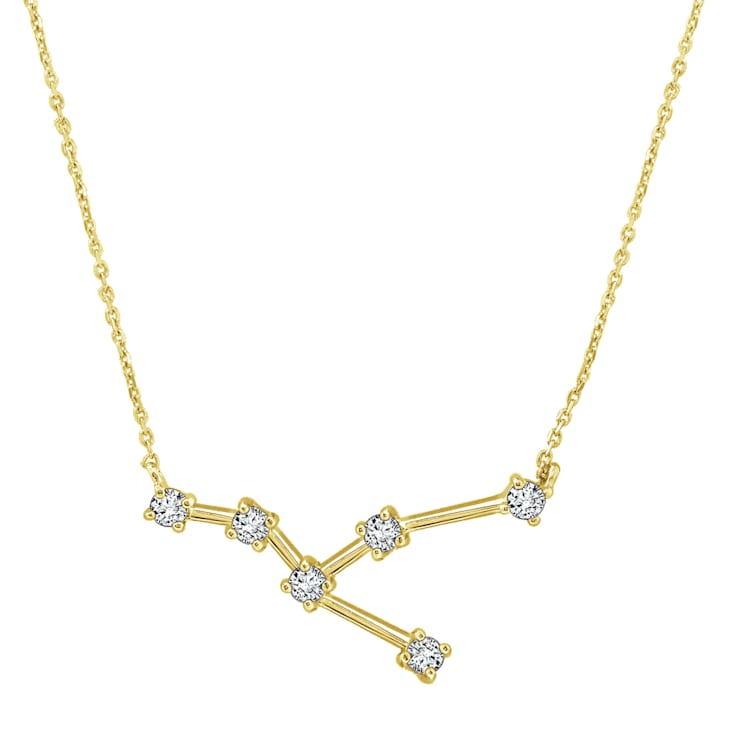 J'ADMIRE Taurus Zodiac Constellation 14K Yellow Gold Over Sterling
Silver Pendant Necklace