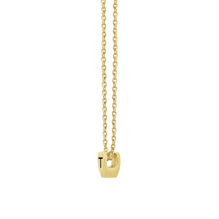 J'ADMIRE 14K Yellow Gold Over Sterling Silver Simple Initial Pendant Necklace