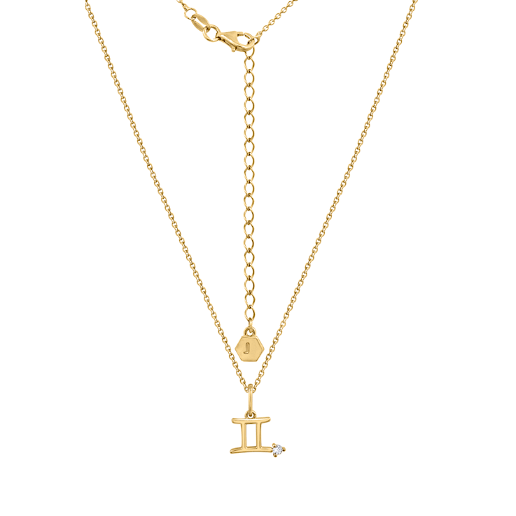 J'ADMIRE 14K Yellow Gold Over Sterling Silver Gemini Zodiac Pendant Necklace