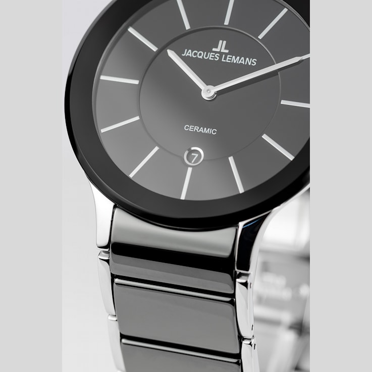 JACQUES LEMANS Dublin Unisex Watch with High-Tech Ceramic Strap, Solid
Stainless Steel, 1-1855