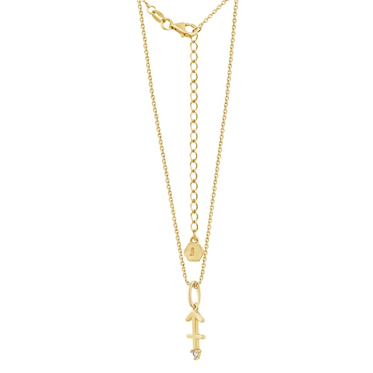 J'ADMIRE 14K Yellow Gold Over Sterling Silver Sagittarius Zodiac Pendant Necklace