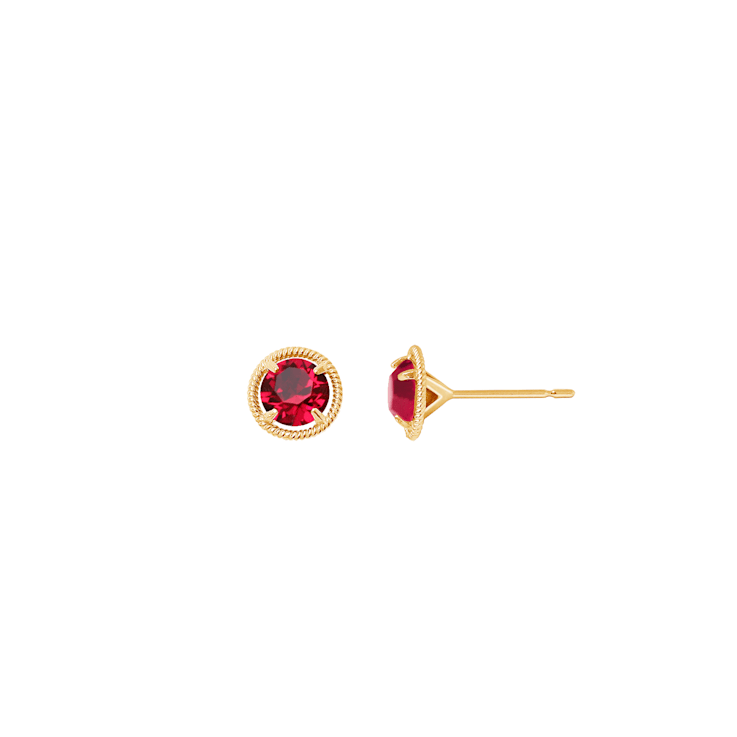 J'ADMIRE 10K Gold Birthstone Solitaire Stud Earrings