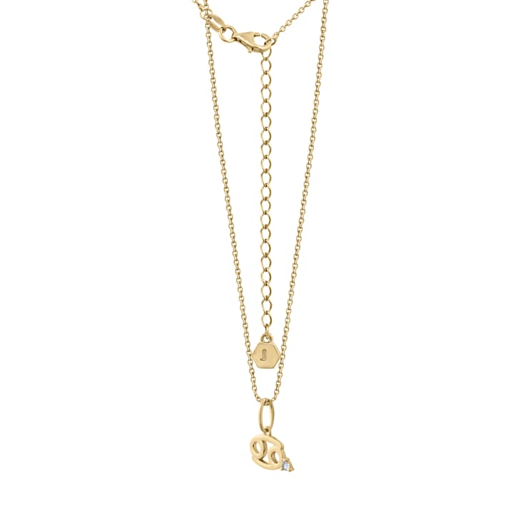 J'ADMIRE 14K Yellow Gold Over Sterling Silver Cancer  Zodiac Pendant Necklace