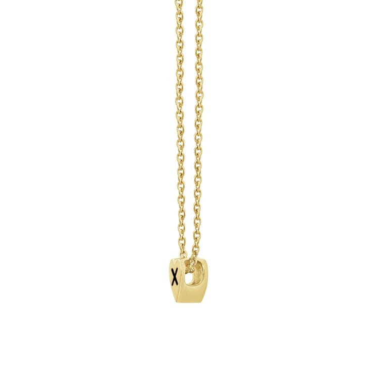 J'ADMIRE 14K Yellow Gold Over Sterling Silver Simple Initial Pendant Necklace