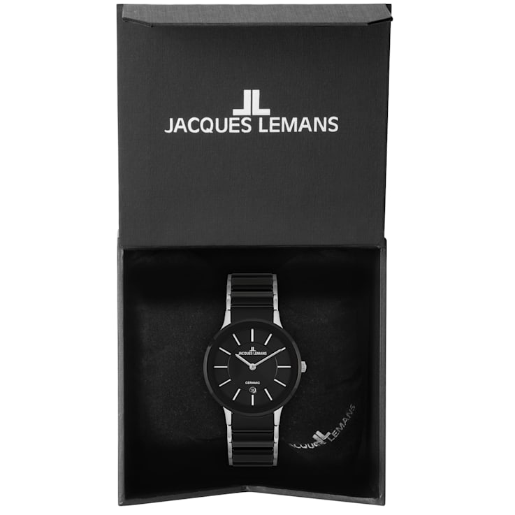 JACQUES LEMANS Dublin Unisex Watch with High-Tech Ceramic Strap, Solid
Stainless Steel, 1-1855