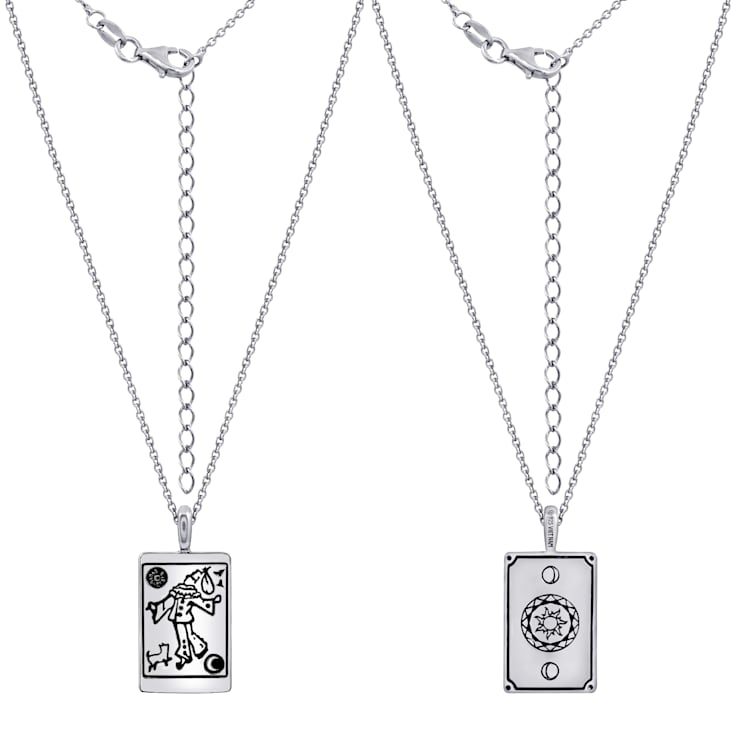 J'ADMIRE Platinum 950 Over Sterling Silver Tarot Card The