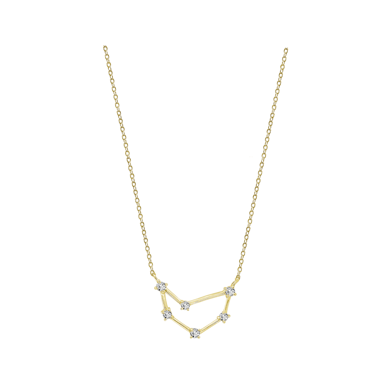 J'ADMIRE Capricorn  Zodiac Constellation 14K Yellow Gold Over Sterling
Silver Pendant Necklace