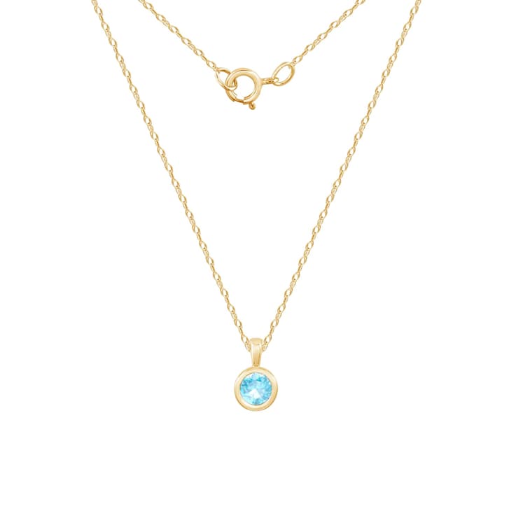 10k gold top birthstone necklace