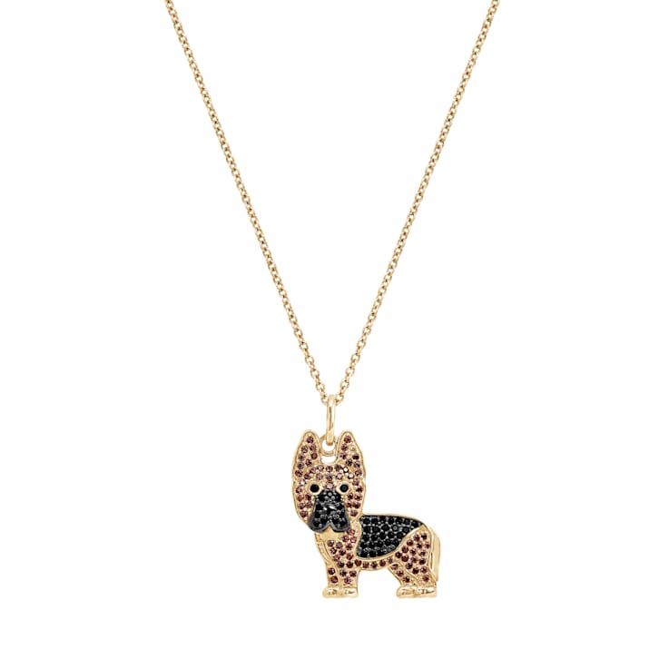 J'ADMIRE 14K Yellow Gold Plated Sterling Silver German Shepherd Puppy
Pendant Necklace