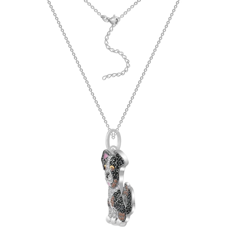 J'ADMIRE Platinum Plated Sterling Silver Australian Shepherd Puppy
Pendant Necklace