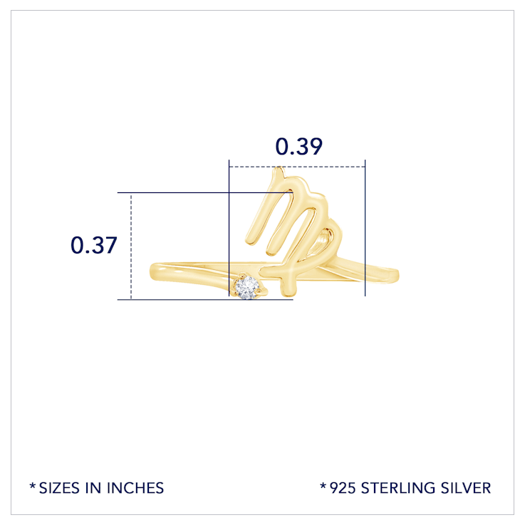 J'ADMIRE 14K Yellow Gold Over Sterling Silver Virgo Horoscope Ring